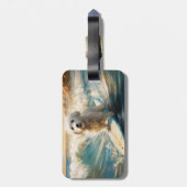 Étiquette À Bagage Plage de Coton De Tulear Peinture de surf (Dos Vertical)