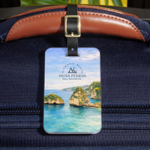 Étiquette À Bagage Plage de diamants Bali Aquarelle Mer turquoise
