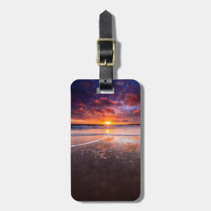 Étiquette À Bagage Plage de l'État de Ventura au coucher du soleil