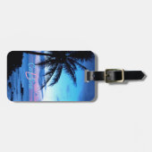 Étiquette À Bagage Plage de l'île tropicale personnalisée Coucher de  (Devant horizontal)