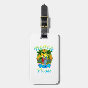 Étiquette À Bagage Plage de l'île tropicale S'il vous plaît