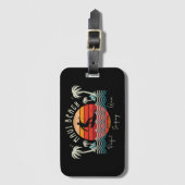 Étiquette À Bagage Plage de Maui Retro Surf (Devant Vertical)