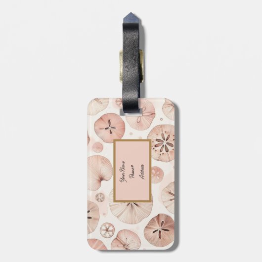 Étiquette À Bagage Plage de sable clair Dollar (Dos Vertical)