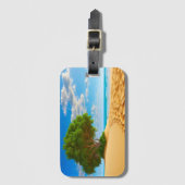 Étiquette À Bagage Plage de sable de l'île tropicale déserte (Devant Vertical)