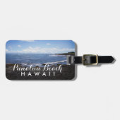 Étiquette À Bagage Plage de sable noir de Punalu'u Hawaii (Devant horizontal)