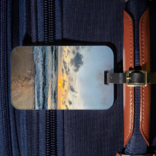 Étiquette À Bagage plage de sable tropical océan l'aventure commence