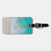 Étiquette À Bagage plage de sable tropical océan l'aventure commence (Devant horizontal)