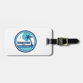 Étiquette À Bagage Plage de Sebastian Fort Lauderdale Palm Tree Birds (Devant horizontal)