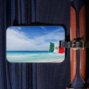 Étiquette À Bagage Plage Drapeau Mexicaine