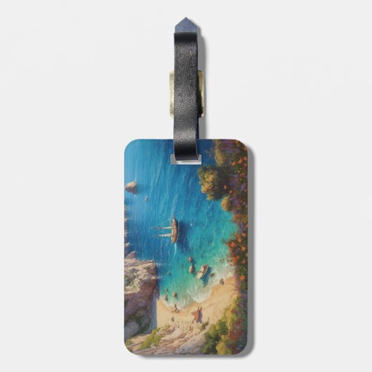 Étiquette À Bagage Plage en Grèce (Dos Vertical)