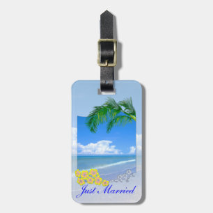 Étiquette À Bagage Plage Et Mariage Du Ciel Bleu Juste Marié