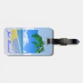 Étiquette À Bagage Plage Et Mariage Du Ciel Bleu Juste Marié (Dos horizontal)