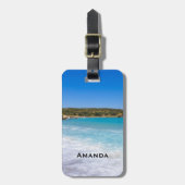 Étiquette À Bagage Plage exotique Île tropicale Paradis (Devant Vertical)