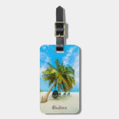 Étiquette À Bagage Plage faite sur commande des textes dans (Devant Vertical)