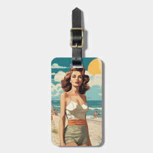 Étiquette À Bagage Plage fille 1950