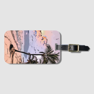 Étiquette À Bagage Plage, mer, océan