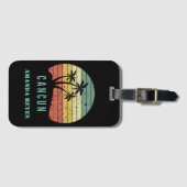 Étiquette À Bagage Plage Retro Personnalisée de Cancun (Devant Horizontal)