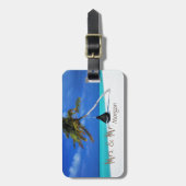 Étiquette À Bagage Plage, Sable, Mer, Relaxation, Personnalisé (Devant Vertical)