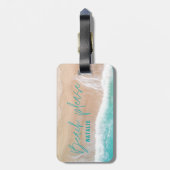 Étiquette À Bagage Plage s'il vous plaît mer et sable plage de vacanc (Dos Vertical)