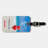 Étiquette À Bagage Plage Tropical Blue Ocean Dream Big (Devant horizontal)