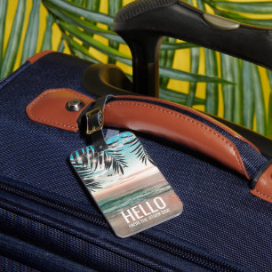 Étiquette À Bagage Plage Tropical Personnalisé Drôle Voyage