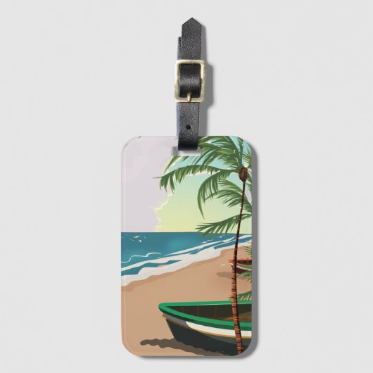 Étiquette À Bagage Plage tropicale (Devant Vertical)