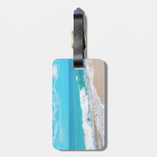 Étiquette À Bagage Plage tropicale (Dos Vertical)