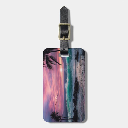 Étiquette À Bagage Plage tropicale (Devant Vertical)