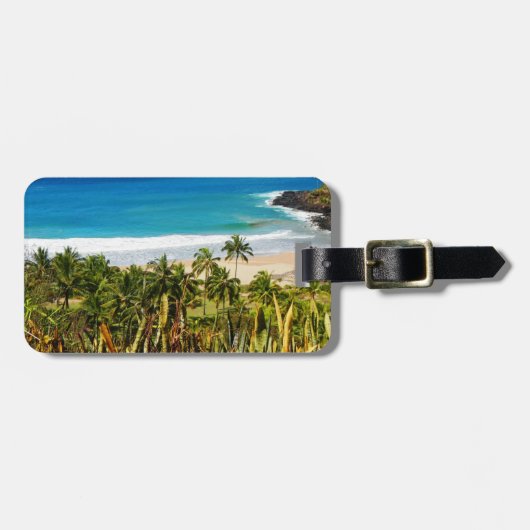 Étiquette À Bagage Plage Tropicale (Devant horizontal)