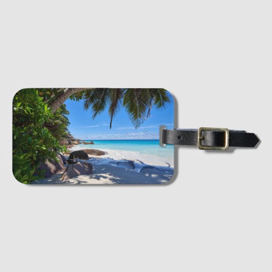 Étiquette À Bagage Plage Tropicale (Devant Horizontal)