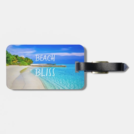 Étiquette À Bagage Plage tropicale Bliss (Dos horizontal)