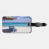 Étiquette À Bagage Plage tropicale, Chaise, Plumeria (Dos horizontal)