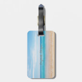 Étiquette À Bagage Plage tropicale, Ciel Bleu, Sable Océanique, Épée (Dos Vertical)