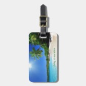 Étiquette À Bagage Plage tropicale de paradis de palmtrees (Devant Vertical)