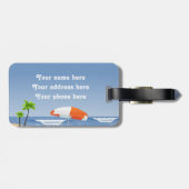 Étiquette À Bagage Plage tropicale d'île de pirate de danse (Dos horizontal)