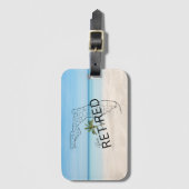 Étiquette À Bagage Plage tropicale et palmier de Floride à la retrait (Devant Vertical)