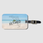 Étiquette À Bagage Plage tropicale et palmier de Floride à la retrait (Devant Horizontal)