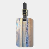 Étiquette À Bagage Plage tropicale moderne, Coucher de soleil, Starfi (Devant Vertical)