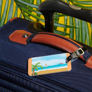 Étiquette À Bagage Plage tropicale Plage amusante Été Océan