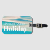 Étiquette À Bagage Plage Vacances Océan Moderne Voyage Côtier (Devant Horizontal)