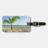 Étiquette À Bagage Plages tropicales | Bateau, Palmier, Aruba (Devant horizontal)