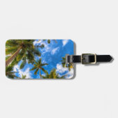 Étiquette À Bagage Plages tropicales | Palmiers sur le ciel bleu (Devant horizontal)