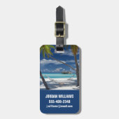 Étiquette À Bagage Plages tropicales | Sandy Beach, Maldives (Devant Vertical)