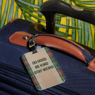 Étiquette À Bagage Plaid Automnal Rustique