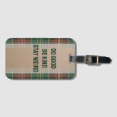Étiquette À Bagage Plaid Automnal Rustique (Devant Horizontal)