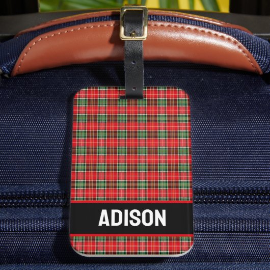 Étiquette À Bagage Plaid de Noël traditionnel (Insitu Rectoal 2)