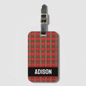 Étiquette À Bagage Plaid de Noël traditionnel (Devant Vertical)