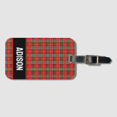 Étiquette À Bagage Plaid de Noël traditionnel (Devant Horizontal)