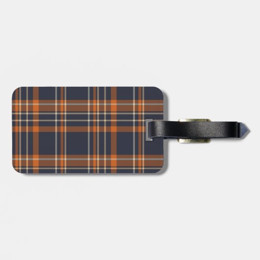 Étiquette À Bagage Plaid d'hiver de Noël rustique (Dos horizontal)