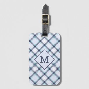 Étiquette À Bagage Plaid Monogramme personnalisé / Motif Tartan